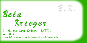 bela krieger business card